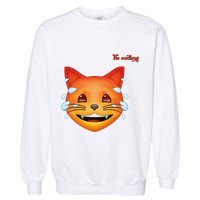 Emoji Heated Sweating Cat Face Garment-Dyed Sweatshirt