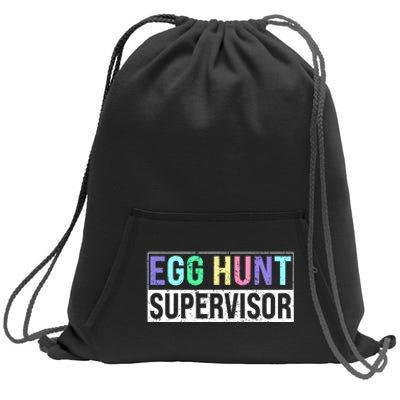 Egg Hunt Supervisor Egg Hunting Party Mom Dad Adult Easter Sweatshirt Cinch Pack Bag