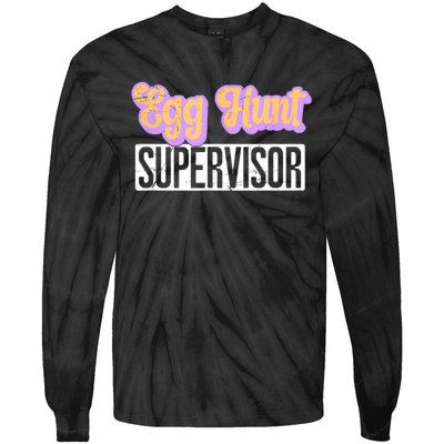 Egg Hunt Supervisor Egg Hunting Squad Women's Easter Tie-Dye Long Sleeve Shirt