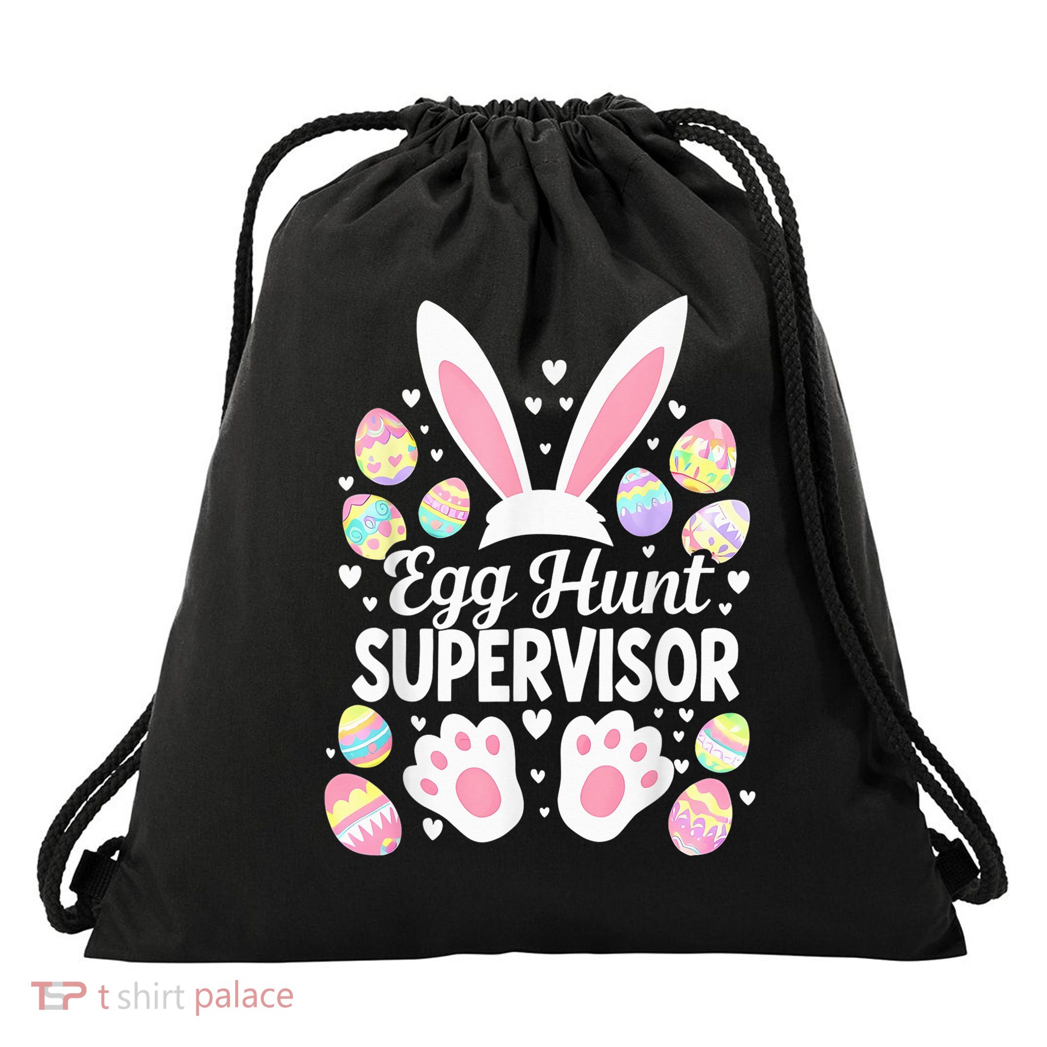 Egg Hunt Supervisor Easter Day Egg Hunt Squad Drawstring Bag