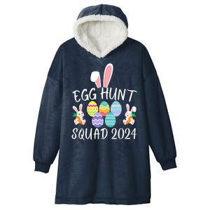 Egg Hunt Squad 2024 Funny Easter Day 2024 Egg Hunt Easter Eggs Hunter Hooded Wearable Blanket