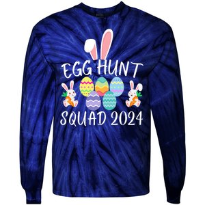 Egg Hunt Squad 2024 Funny Easter Day 2024 Egg Hunt Easter Eggs Hunter Tie-Dye Long Sleeve Shirt