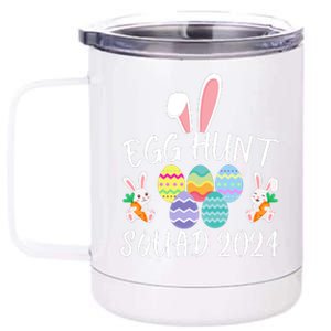 Egg Hunt Squad 2024 Funny Easter Day 2024 Egg Hunt Easter Eggs Hunter 12 oz Stainless Steel Tumbler Cup