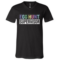 Egg Hunt Supervisor Egg Hunting Party Mom Dad Adult Easter V-Neck T-Shirt