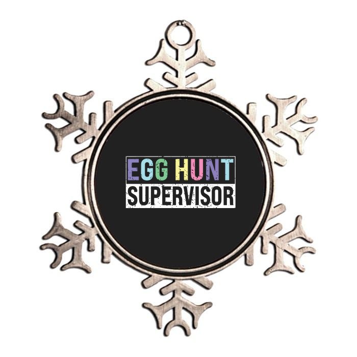 Egg Hunt Supervisor Egg Hunting Party Mom Dad Adult Easter Metallic Star Ornament