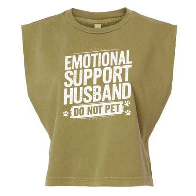 Emotional Husband Support Do Not Pet Funny Husband Humor Garment-Dyed Women's Muscle Tee