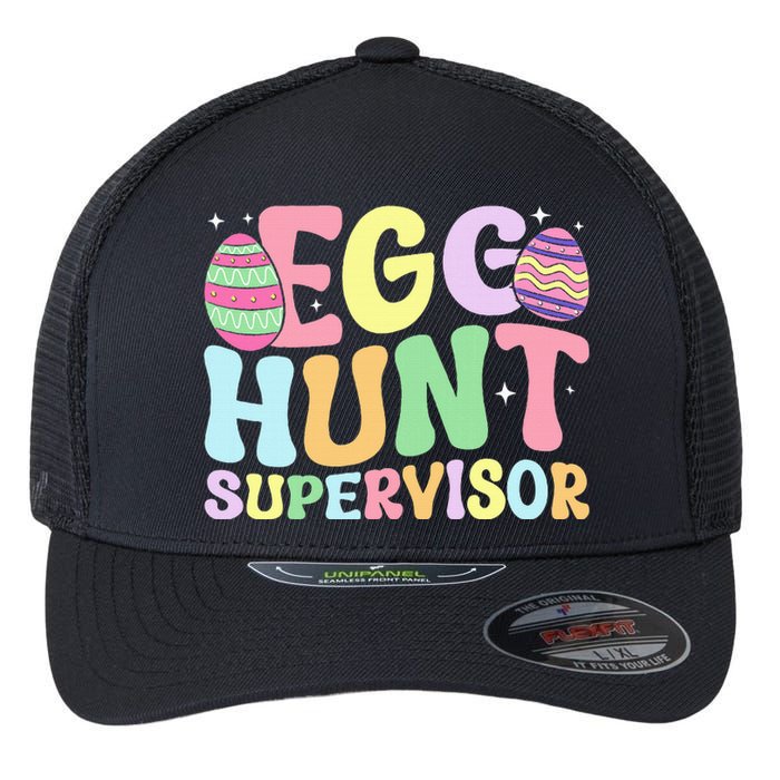 Egg Hunt Supervisor Mom Dad Flexfit Unipanel Trucker Cap