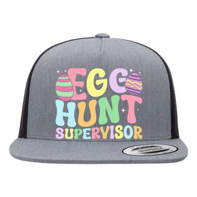 Egg Hunt Supervisor Mom Dad Flat Bill Trucker Hat