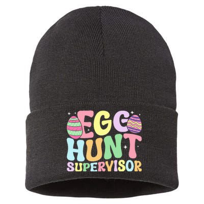 Egg Hunt Supervisor Mom Dad Sustainable Knit Beanie