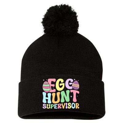 Egg Hunt Supervisor Mom Dad Pom Pom 12in Knit Beanie