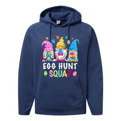 Egg Hunt Squad Gnomes Happy Easter Day Gnomes Bunny Egg Hunt Gift Performance Fleece Hoodie