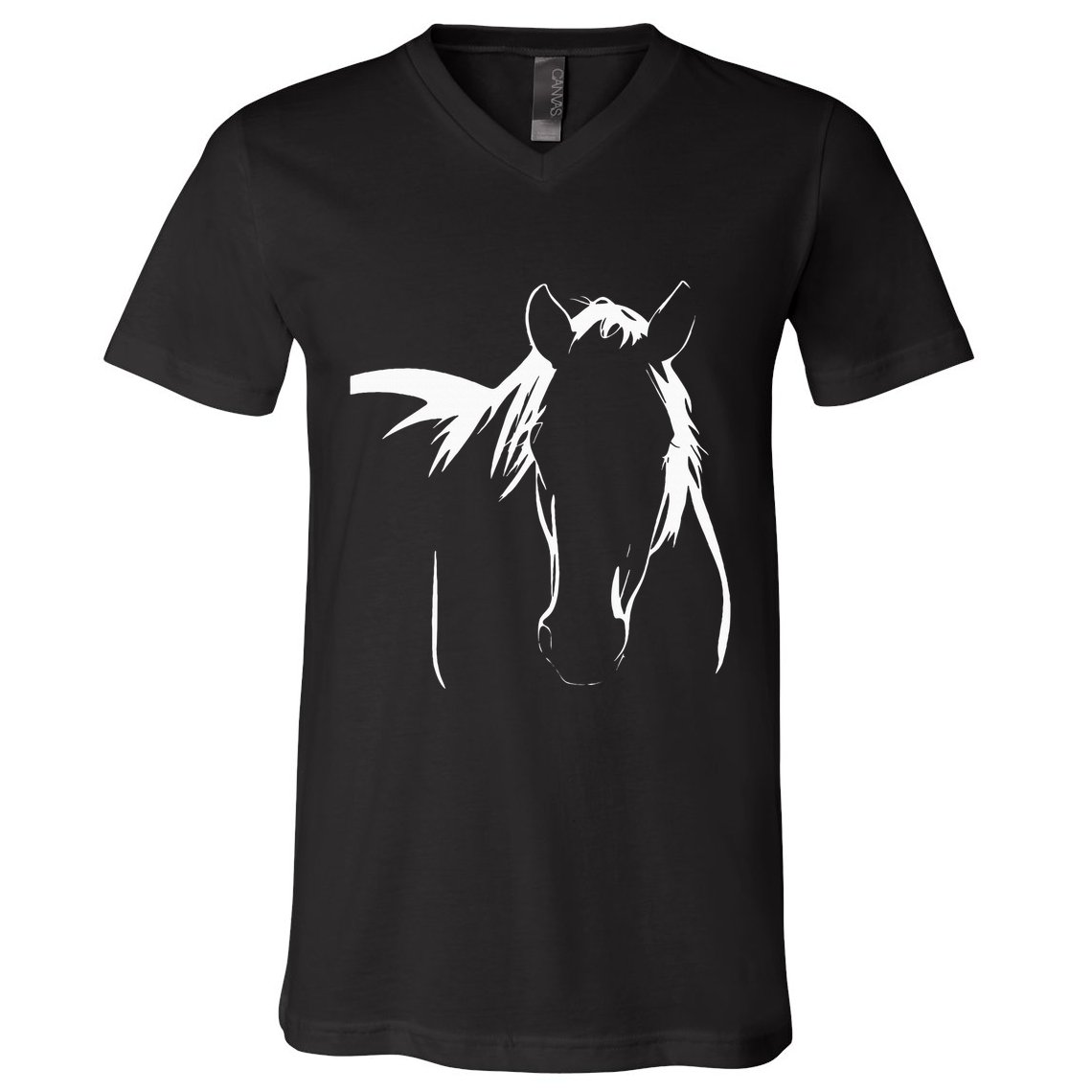 Elegant Horse Silhouette Graphic Art Design For Horse Lovers V-Neck T-Shirt