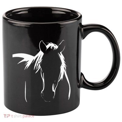 Elegant Horse Silhouette Graphic Art Design For Horse Lovers 11oz C Handle Ceramic Mug