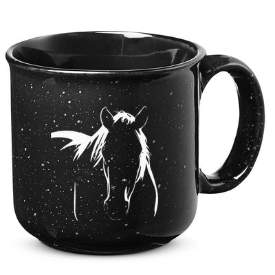 Elegant Horse Silhouette Graphic Art Design For Horse Lovers 15oz Campfire Ceramic Mug