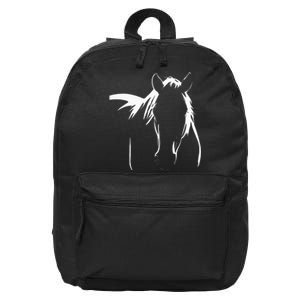 Elegant Horse Silhouette Graphic Art Design For Horse Lovers 16 in Basic Backpack