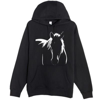 Elegant Horse Silhouette Graphic Art Design For Horse Lovers Premium Pullover Hoodie