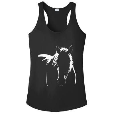 Elegant Horse Silhouette Graphic Art Design For Horse Lovers Ladies PosiCharge Competitor Racerback Tank