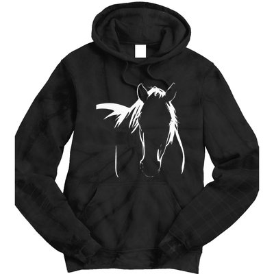 Elegant Horse Silhouette Graphic Art Design For Horse Lovers Tie Dye Hoodie