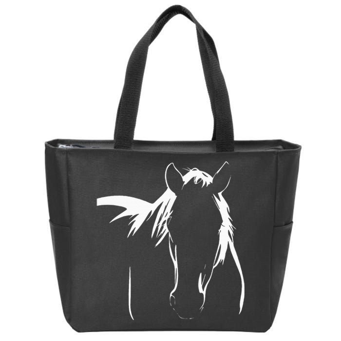 Elegant Horse Silhouette Graphic Art Design For Horse Lovers Zip Tote Bag