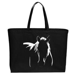 Elegant Horse Silhouette Graphic Art Design For Horse Lovers Cotton Canvas Jumbo Tote