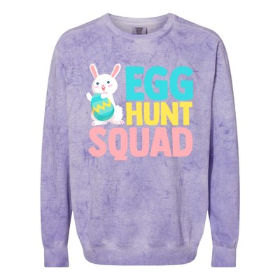 Egg Hunt Squad Easter Eggs Bunny Lover Holy Week Christian Gift Colorblast Crewneck Sweatshirt