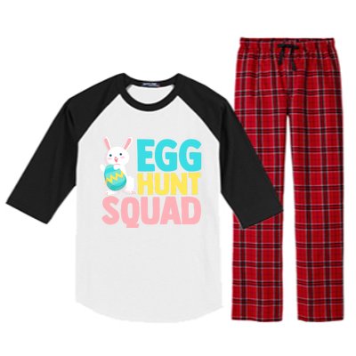 Egg Hunt Squad Easter Eggs Bunny Lover Holy Week Christian Gift Raglan Sleeve Pajama Set