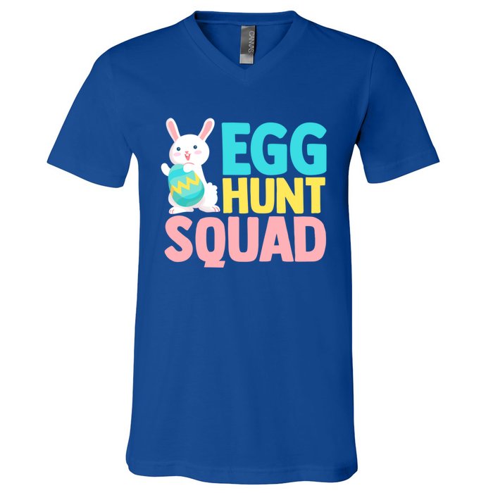 Egg Hunt Squad Easter Eggs Bunny Lover Holy Week Christian Gift V-Neck T-Shirt