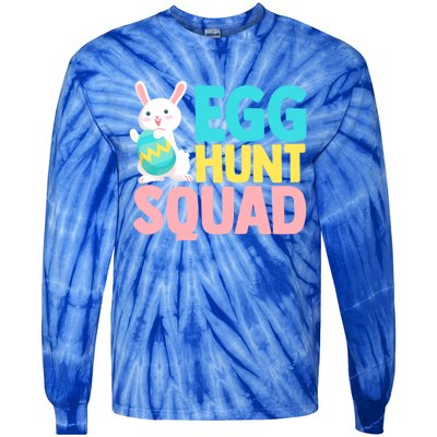 Egg Hunt Squad Easter Eggs Bunny Lover Holy Week Christian Gift Tie-Dye Long Sleeve Shirt