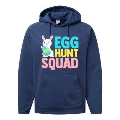 Egg Hunt Squad Easter Eggs Bunny Lover Holy Week Christian Gift Performance Fleece Hoodie