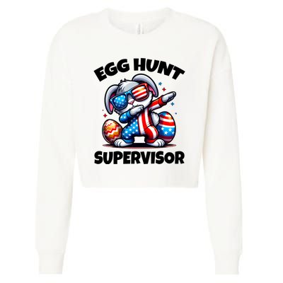 Egg Hunt Supervisor Easter 2024 Family Matching Cropped Pullover Crew