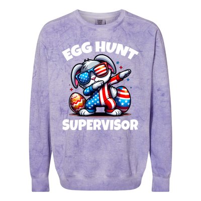 Egg Hunt Supervisor Easter 2024 Family Matching Colorblast Crewneck Sweatshirt