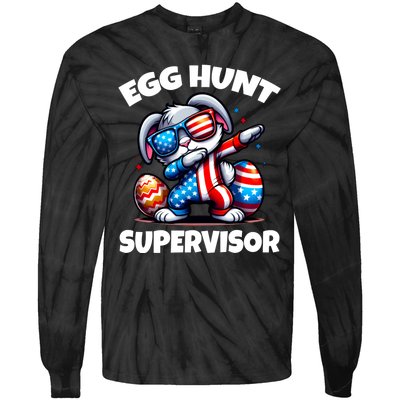 Egg Hunt Supervisor Easter 2024 Family Matching Tie-Dye Long Sleeve Shirt