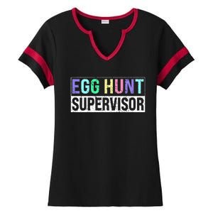 Egg Hunt Supervisor Egg Hunting Party Mom Dad Ladies Halftime Notch Neck Tee