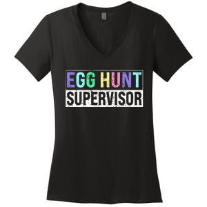 Egg Hunt Supervisor Egg Hunting Party Mom Dad Women's V-Neck T-Shirt