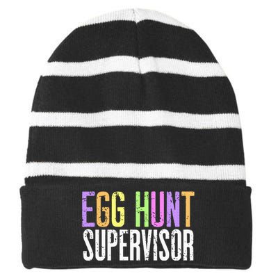 Egg Hunt Supervisor Striped Beanie with Solid Band