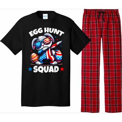 Egg Hunt Squad Funny Boy Easter Bunny Usa Flag Family Pajama Set