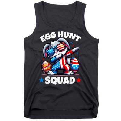 Egg Hunt Squad Funny Boy Easter Bunny Usa Flag Family Tank Top