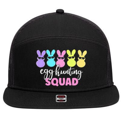 Egg Hunting Squad Crew Family Happy Easter Bunny 7 Panel Mesh Trucker Snapback Hat