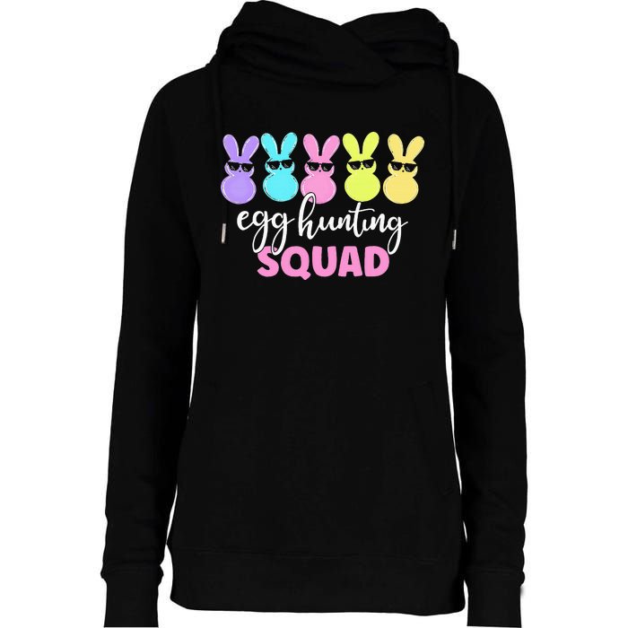 Egg Hunting Squad Crew Family Happy Easter Bunny Womens Funnel Neck Pullover Hood