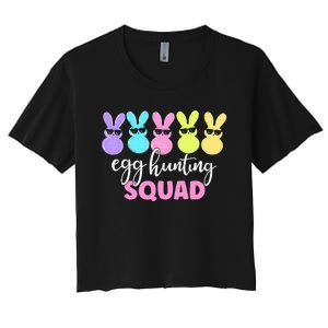 Egg Hunting Squad Crew Family Happy Easter Bunny Women's Crop Top Tee