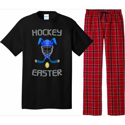 Easter Hockey Stick Puck Goalie Mask Bunny Ears Eggs T Pajama Set