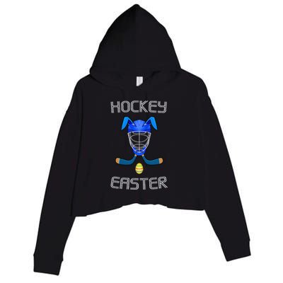 Easter Hockey Stick Puck Goalie Mask Bunny Ears Eggs T Crop Fleece Hoodie