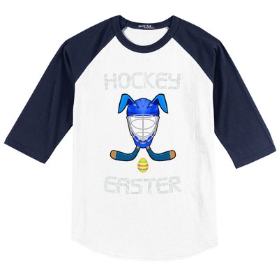 Easter Hockey Stick Puck Goalie Mask Bunny Ears Eggs T Baseball Sleeve Shirt