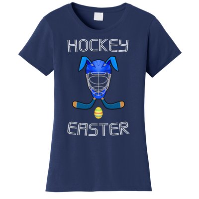 Easter Hockey Stick Puck Goalie Mask Bunny Ears Eggs T Women's T-Shirt