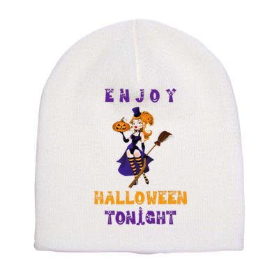 Enjoy Halloween Tonight Halloween Short Acrylic Beanie