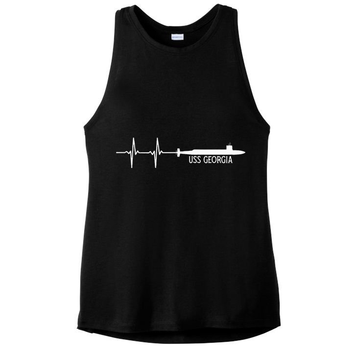 Ekg Heartbeat Uss Georgia Ssgn729 Submarine Ladies PosiCharge Tri-Blend Wicking Tank