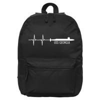Ekg Heartbeat Uss Georgia Ssgn729 Submarine 16 in Basic Backpack