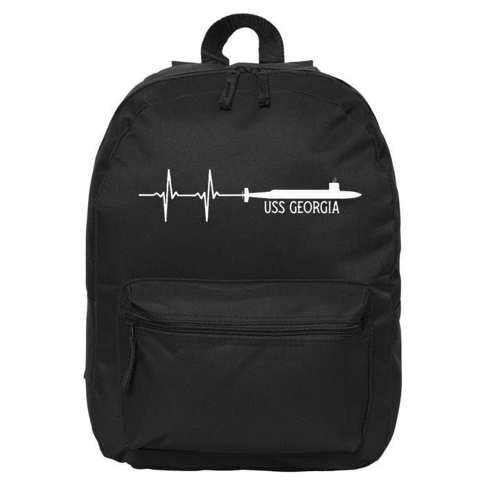 Ekg Heartbeat Uss Georgia Ssgn729 Submarine 16 in Basic Backpack