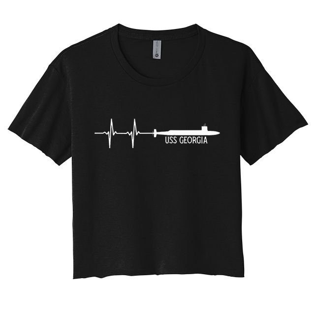 Ekg Heartbeat Uss Georgia Ssgn729 Submarine Crop Top