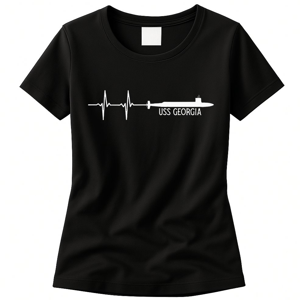 Ekg Heartbeat Uss Georgia Ssgn729 Submarine Womens T-Shirt